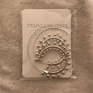 NWT Stainless Steel Spiral Earrings